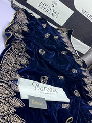 VELVET EMBROIDERED WOOL SHAWL