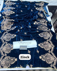 VELVET EMBROIDERED WOOL SHAWL