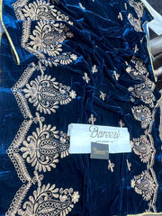 VELVET EMBROIDERED WOOL SHAWL