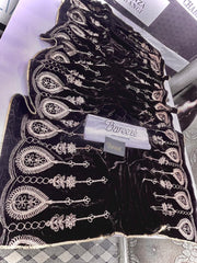 VELVET EMBROIDERED WOOL SHAWL