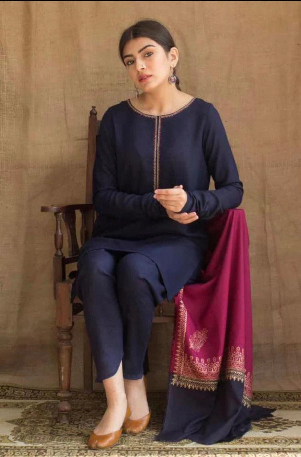 URGE CASUAL WEAR DHANAK EMBROIDERED 3 PIECE