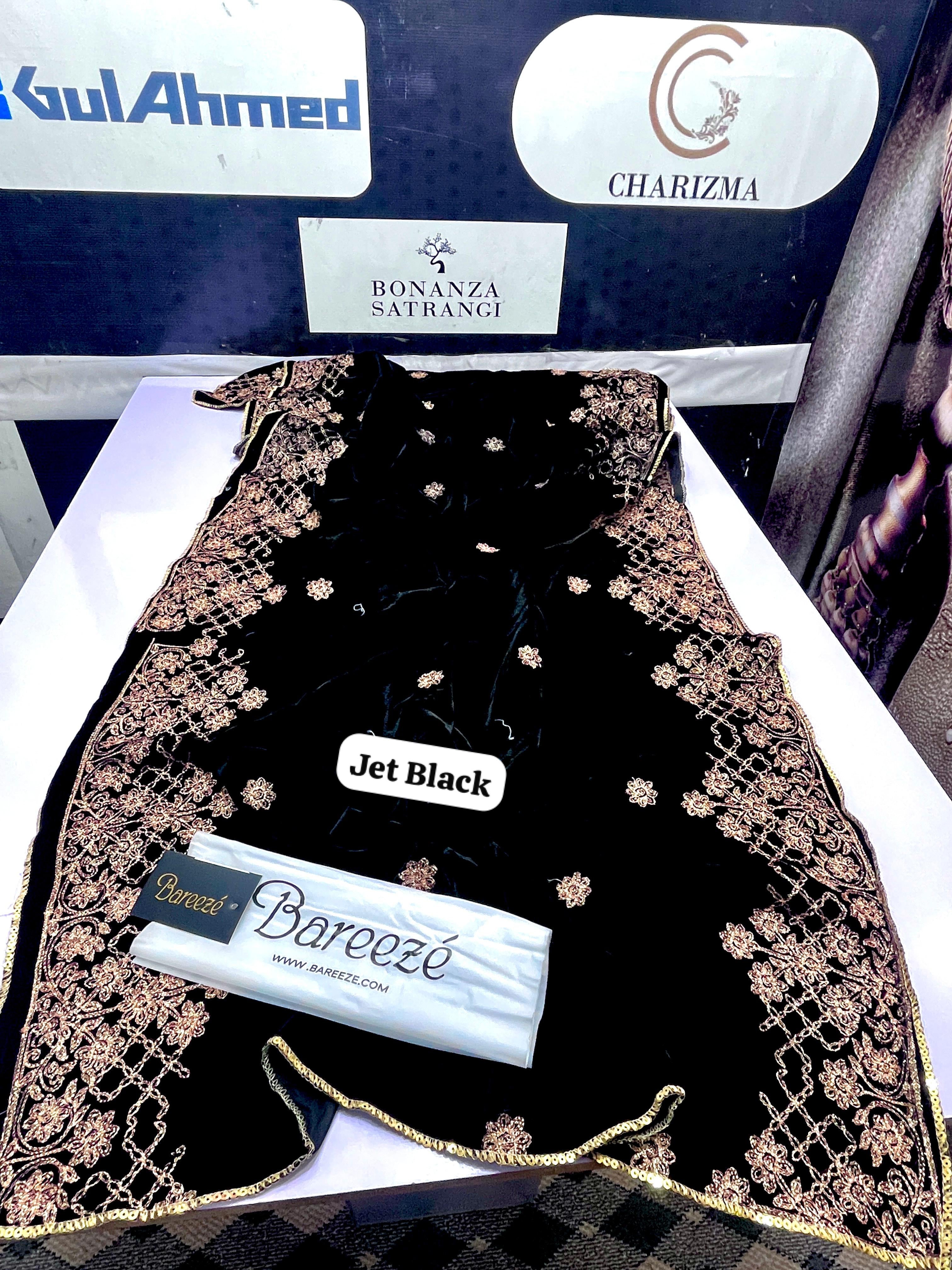 VELVET EMBROIDERED WOOL SHAWL